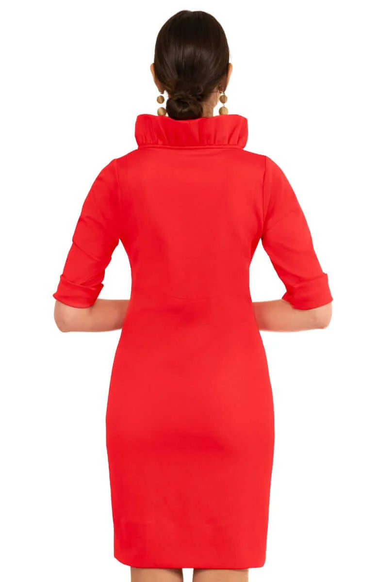 Gretchen Scott Ruffle Neck Dress