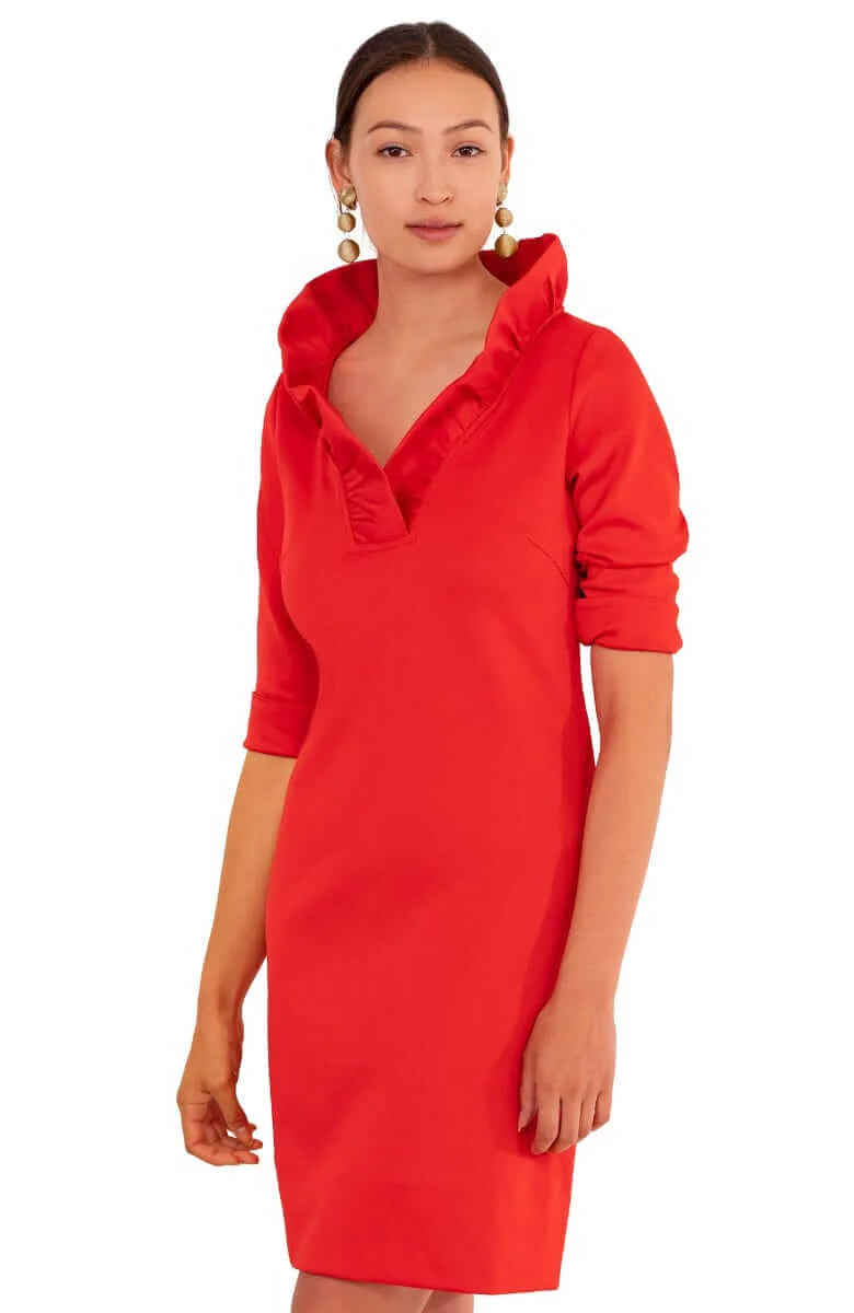 Gretchen Scott Ruffle Neck Dress