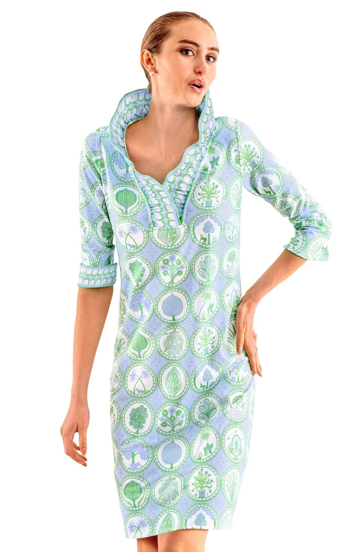 Gretchen Scott Ruffle Neck Dress