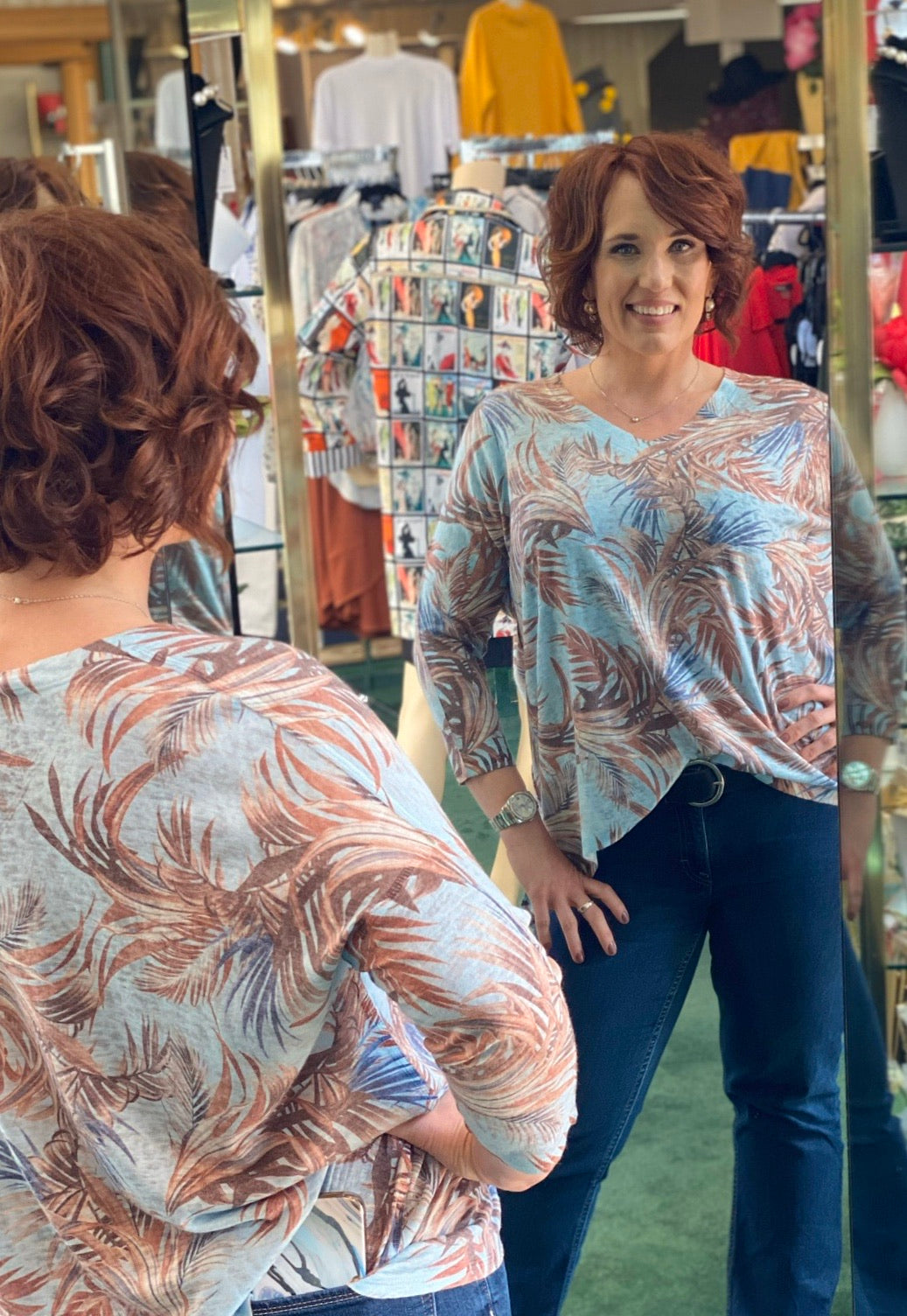 Nally & Millie Bahama Breeze Print Top